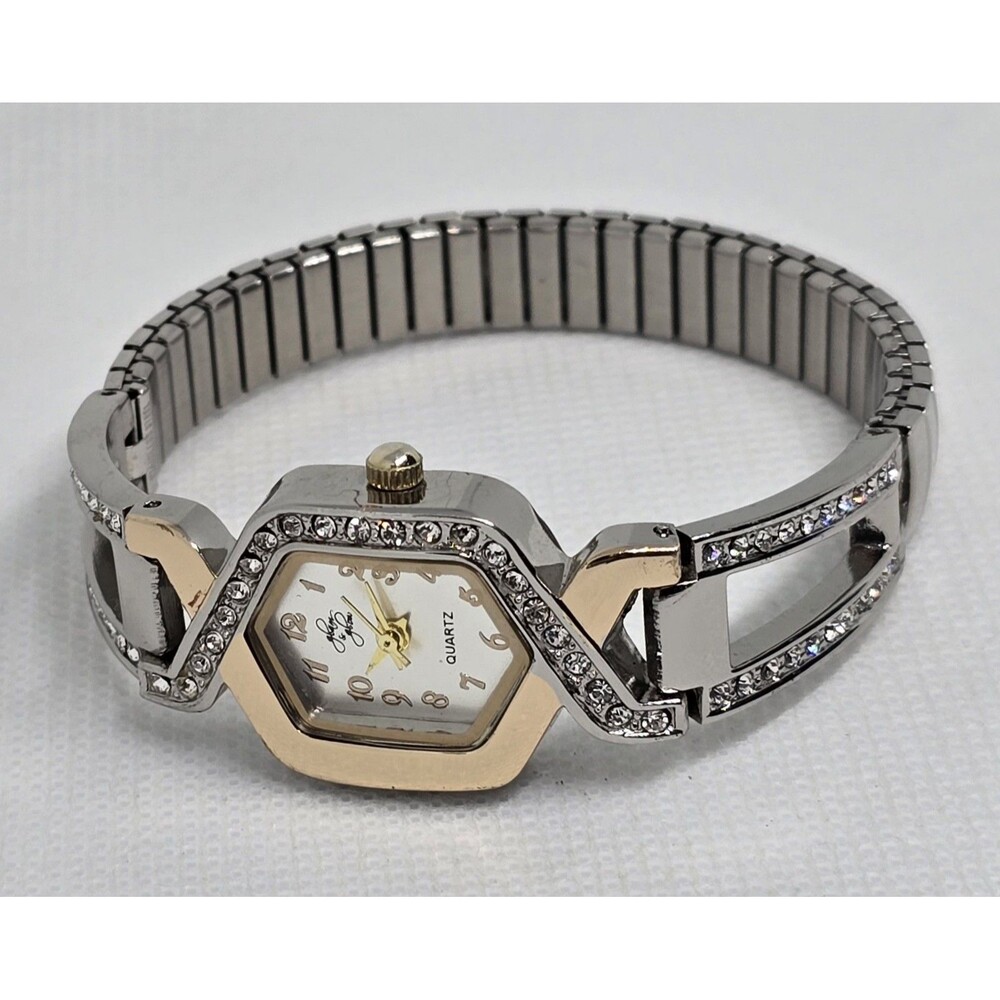 Women's Glam & Glam White Dial Two Tone Gold Silver Expansion Band Watch 11 - Picture 6 of 8